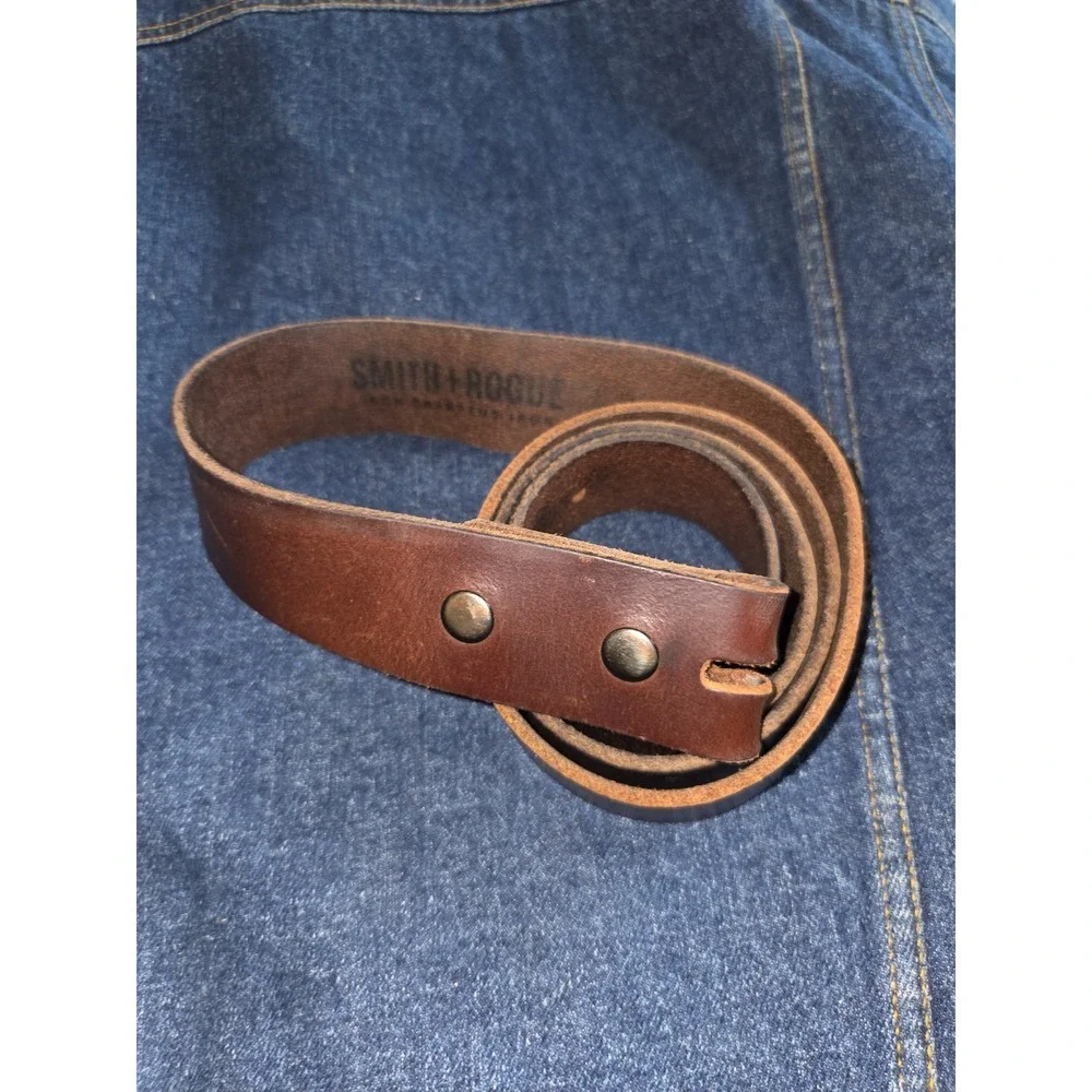 Smith + Rogue Italian Saddle Leather Belt - Brown Men's Size 44 - 1.5in Wide